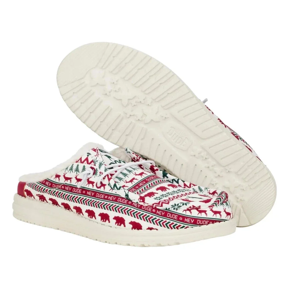 Hey Dude Wally Slip Holiday Cheers 41973-119 Men's 12 Multi Casual Shoes UWU1038
